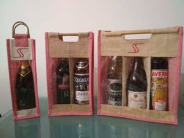 Tragetasche für Flaschen aus Jute