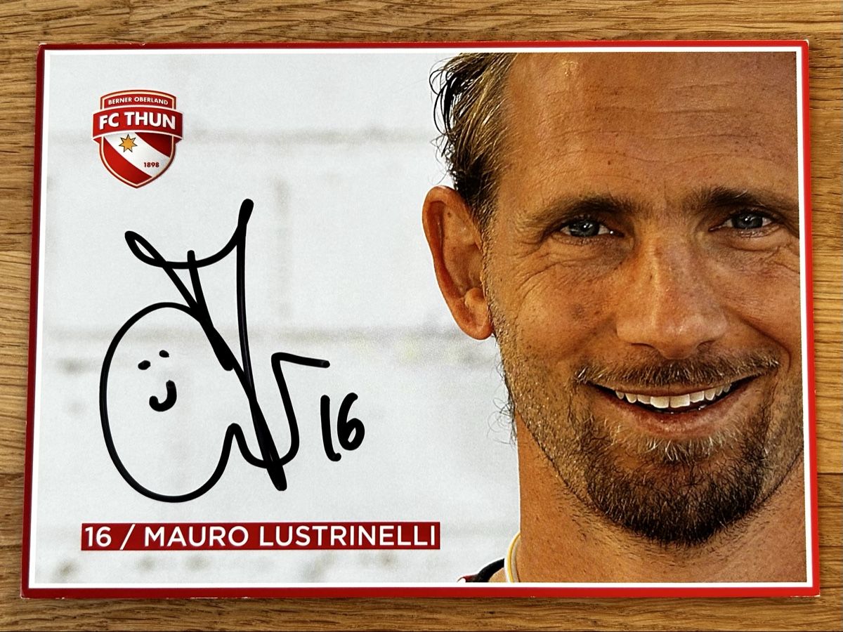 Autografi: FC Thun Autogrammkarte - Mauro Lustrinelli – Usato da Urtenen-Schönbühl venduto da sanfilipp0