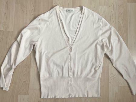 Repeat: Strickjäckchen Cardigan aus Seide cremeweiss 40 42 L