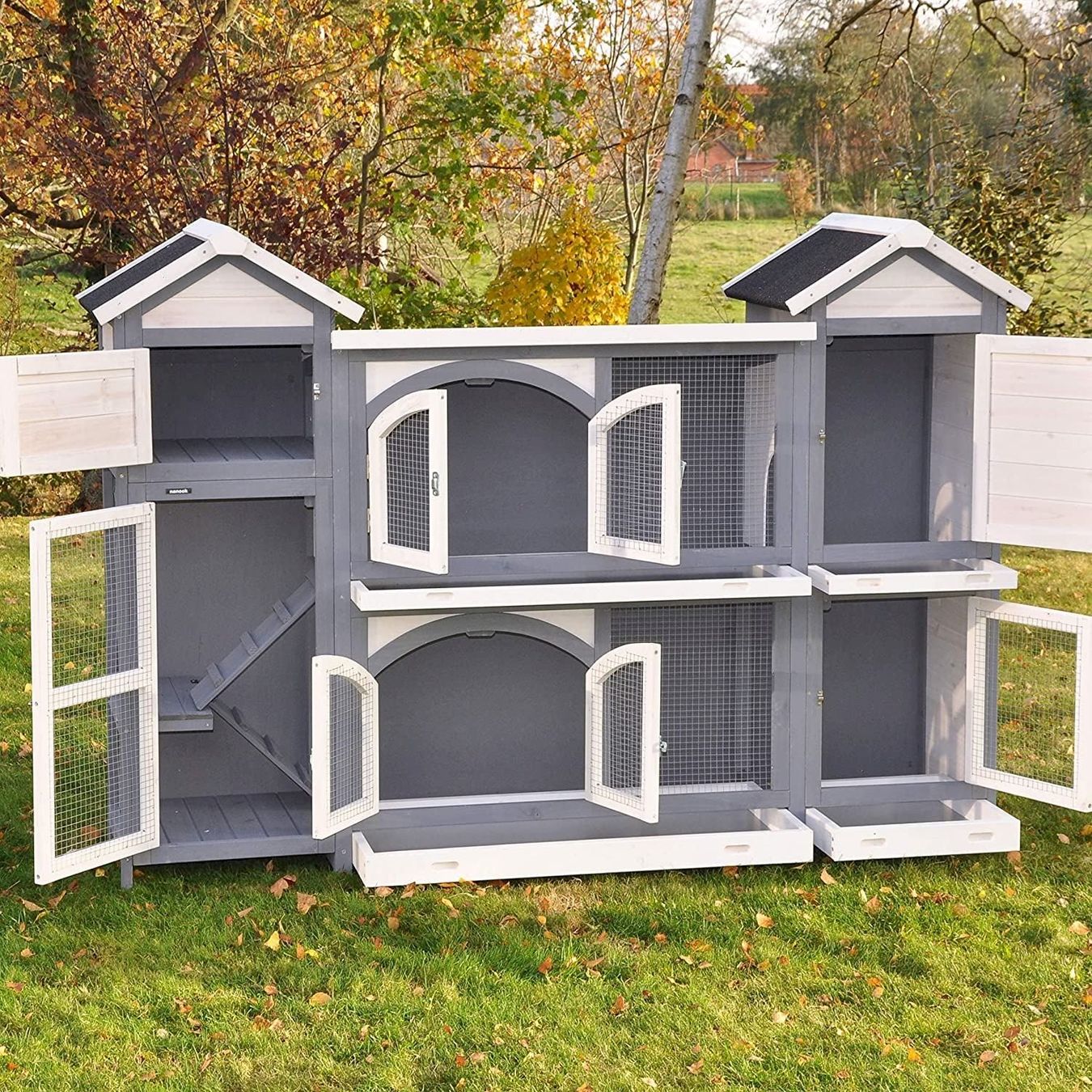 Gabbie, trasporto & Sicurezza: nanook Hasenstall Castle XXL grau – Nuovo e nell'imballaggio originale da Bottighofen venduto da zaap 2