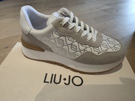Liu Jo Sneaker "Amazing" Sand/Weiss Strass Gr. 37, NP 209.-