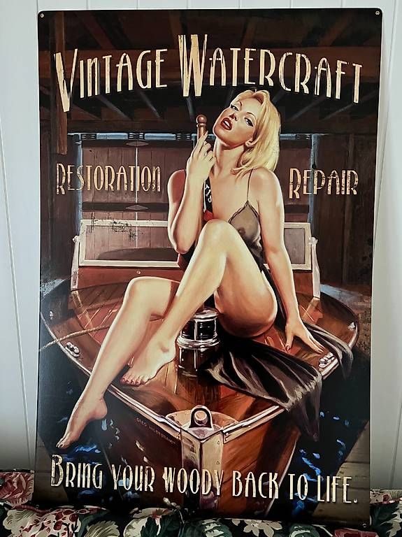 Insegne: Blechschild Pin Up – Usato da Langnau i. E. venduto da Weke2