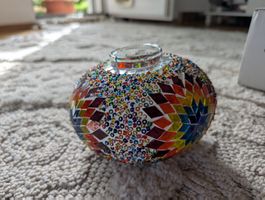 Buntes Windlicht im Mosaik Design 
