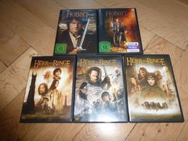 5 DVD HERR DER RINGE 1, 2 & 3, DER HOBBIT 1 & 2, Stühle