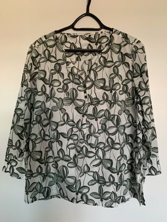 Damen Bluse weiss/grün gemustert Grösse L guter Zustand
