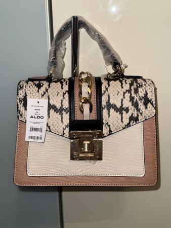 Damen Handtasche ALDO Snake Muster Rosa Neu