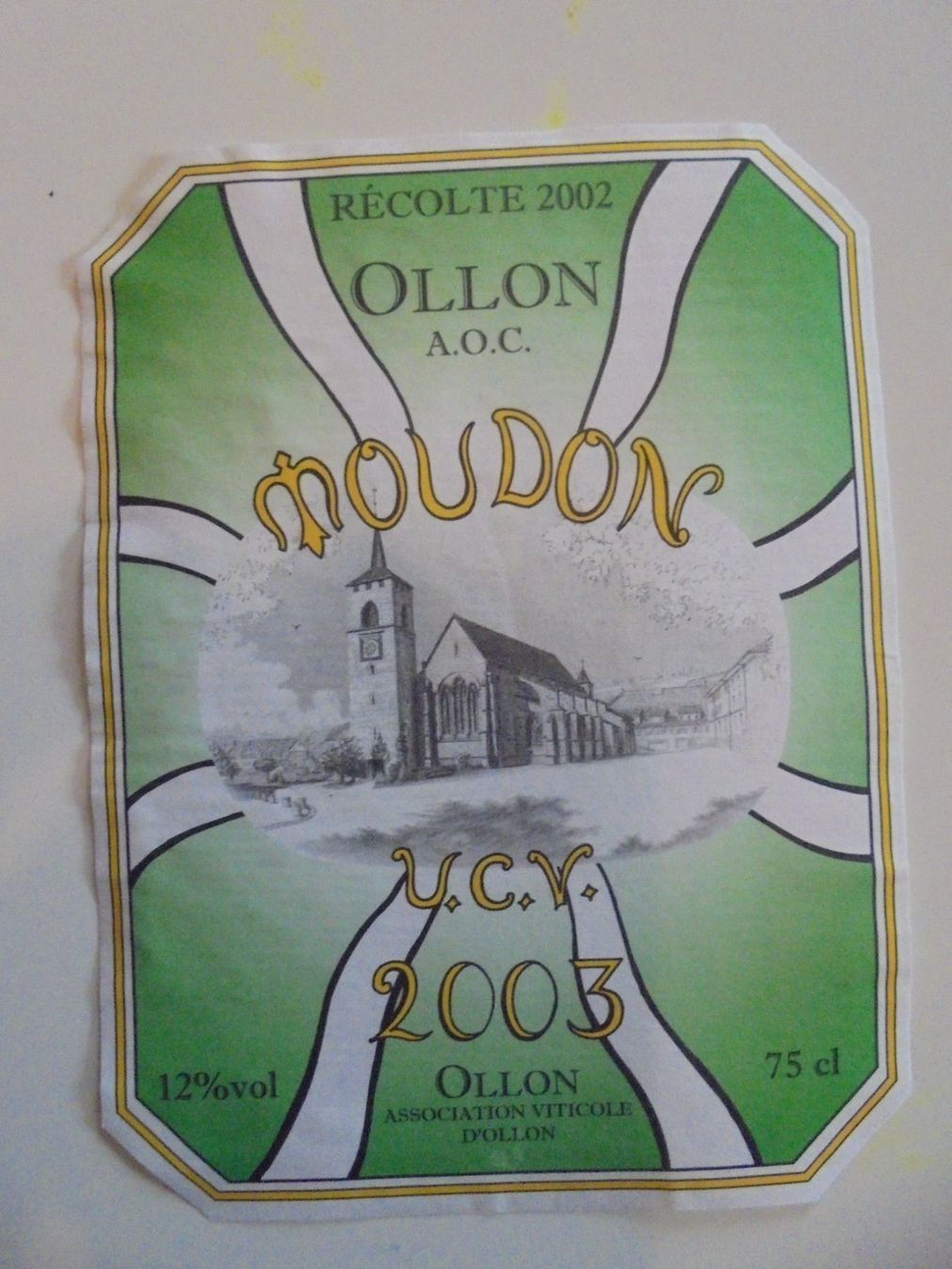 Vino: étiquette de vin " U.C.V Moudon 2003 " – Usato da Crissier venduto da Promopost