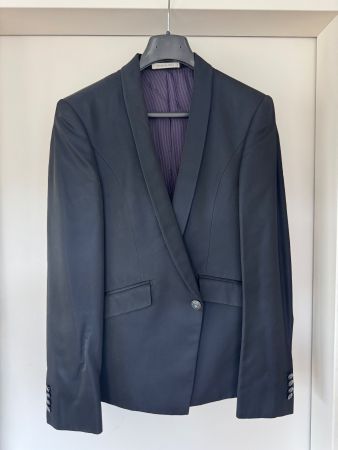 Elegante Giacca Cerimonia Nero/Blu Lucida Carlo Pignatelli