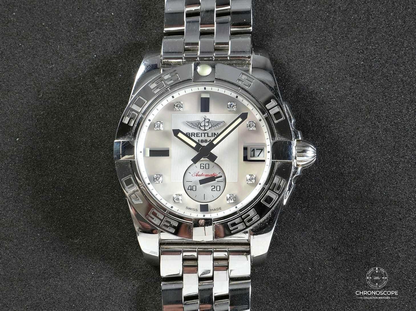 Breitling Orologi: Breitling Galactic ref. A3733012 factory set diamonds, full – Usato da Luzern venduto da ChronoScope6004