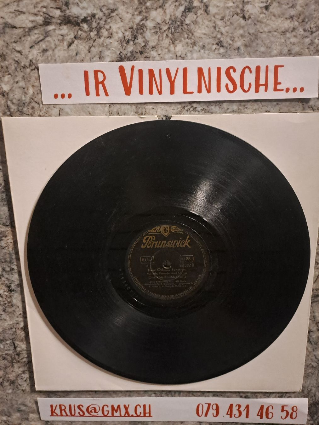 Dischi in vinile: Schellack LOUIS ARMSTRONG "New Orelans Funktion"  Brunswick – Usato da Uetendorf venduto da Essiggurken