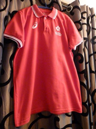 Polo-Shirt asics, Gr. L, rot, Gymnaestrada 2019