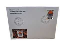 FDC Ausschnitt CS Nr.11, The Tiger, türkiser Fischerhut