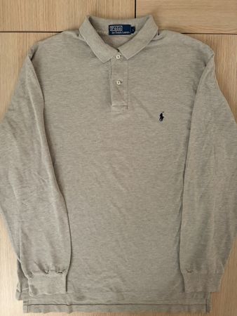 Polo manches longues Ralph Lauren gris, taille L