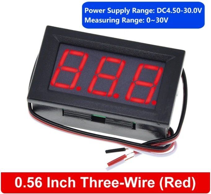 Roadoor Voltmetro Digitale LED DC 4.5V-30V, Mini Impermeabile Rosso, Per Auto Moto E Camper - 2