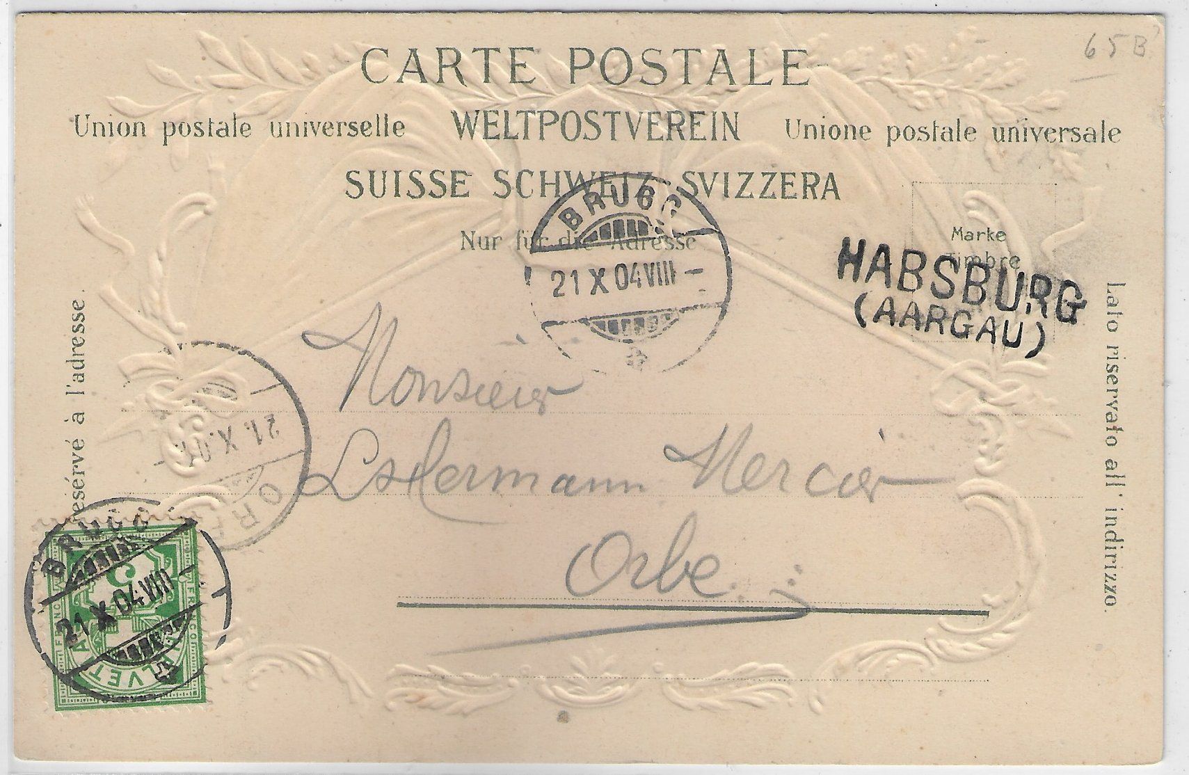 Cartoline postali: Habsburg Aargau - Präge-Litho – Difettoso da Ettingen venduto da Kartenplanet 1