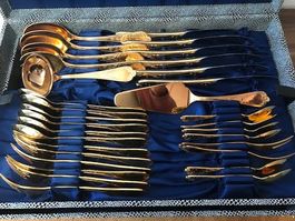Goldbesteck Solingen 23/24 Karat hartvergoldet