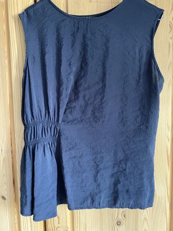 Elegantes Sommertop Gr. 40, Dunkelblau, Raffung