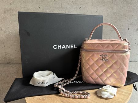 CHANEL Iridescent Quilted Top Handle Vanity Sac Tasche