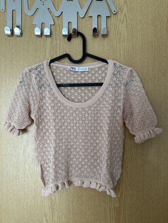 Shirt Zara pink crochet S