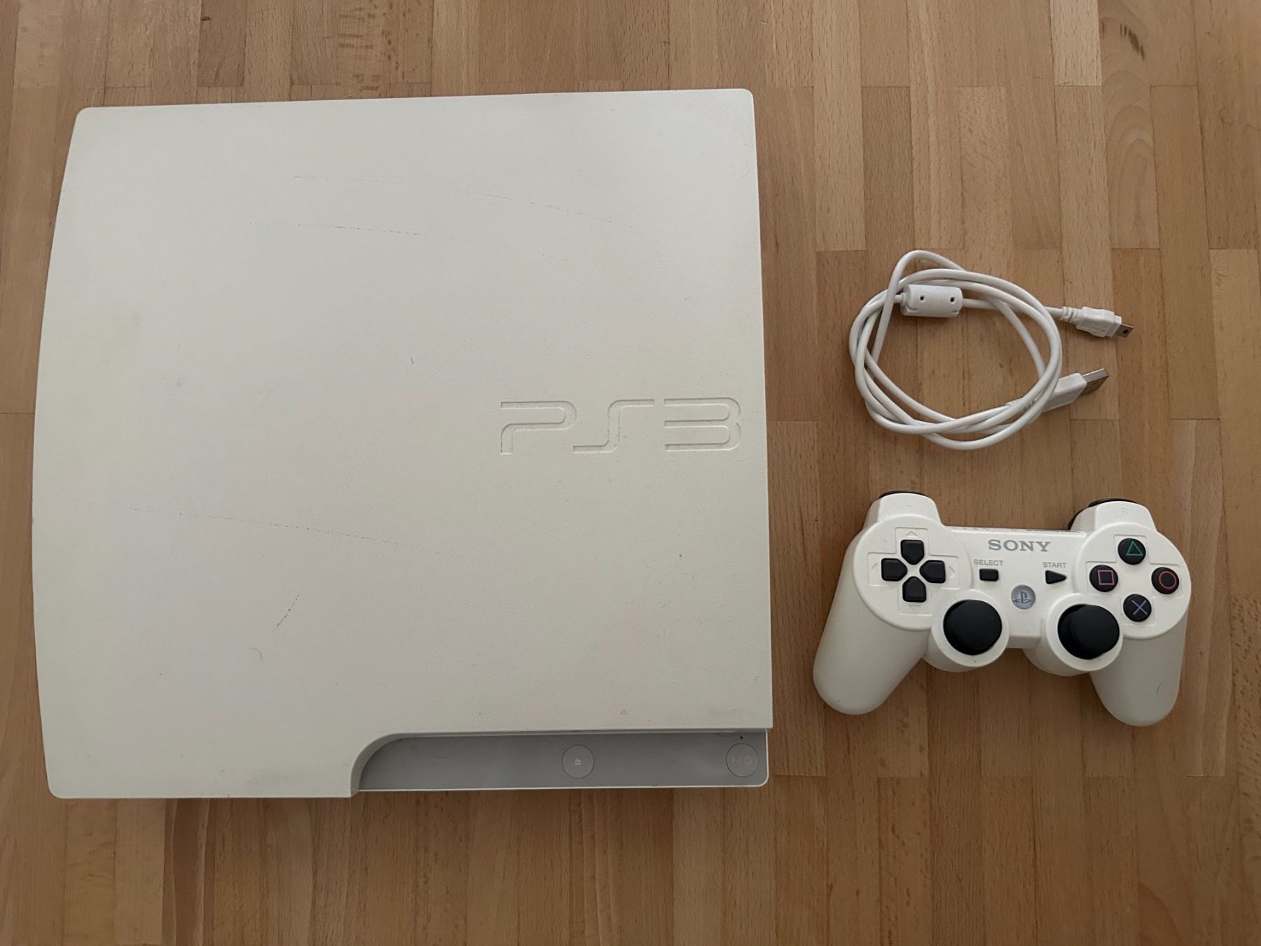 Sony Console: PS 3 Slim Konsole Weiss + Controller + Kabel – Usato da Nussbaumen AG venduto da Dika-Shop