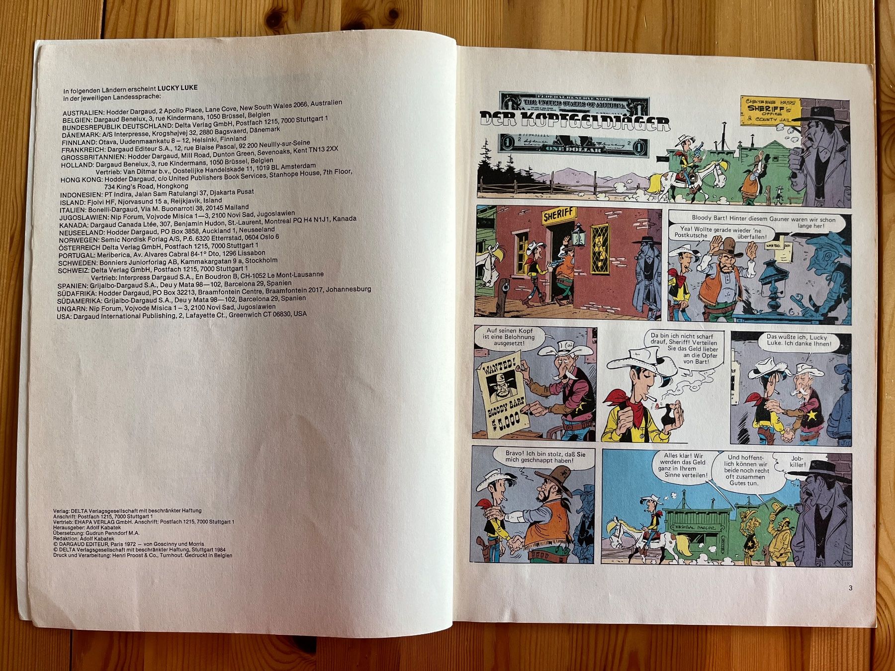 Fumetti: Lucky Luke Comic - Der Kopfgeldjäger - Band 43 – Usato da Zürich venduto da Gurkis 2