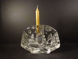Kerzenständer / Vase «Winterlandschaft» Glas Weihnachtsdeko