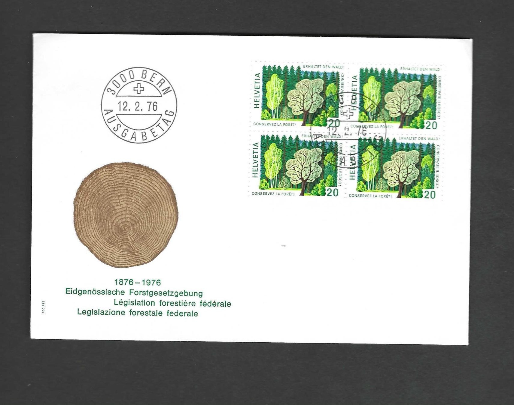 Tutti i francobolli: CH FDC Viereblock 1976 – Nuovo e nell'imballaggio originale da Koblenz venduto da Markenhimmel