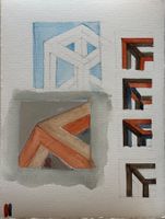 Hans-Peter von Ah, Aquarell, Formen, Bau, Abstrakt, Nachlass
