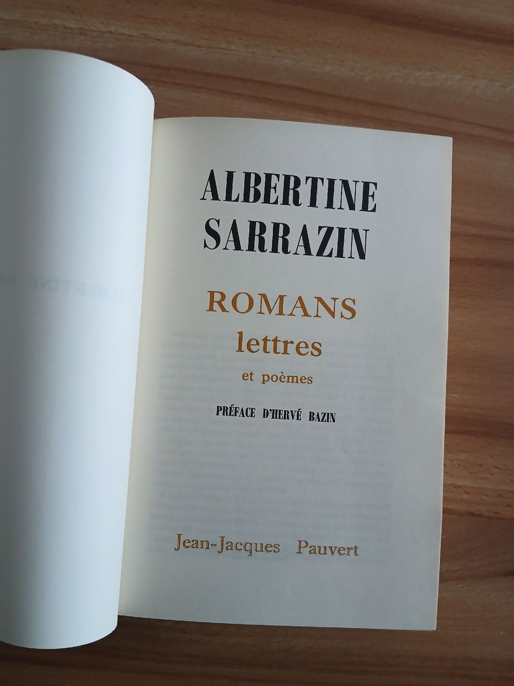 Libri: Albertine Sarrazin - Romans, lettres & poêmes – Usato da Le Sentier venduto da arc_2thy 3