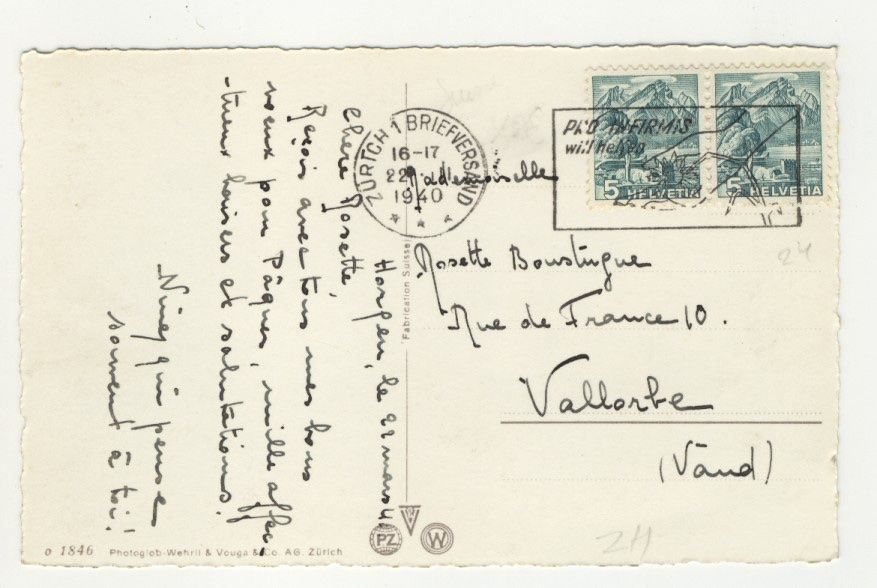 Cartoline postali: Horgen Töchterinstitut 22.03.1940 – Usato da Kirchberg BE venduto da Mgh 2