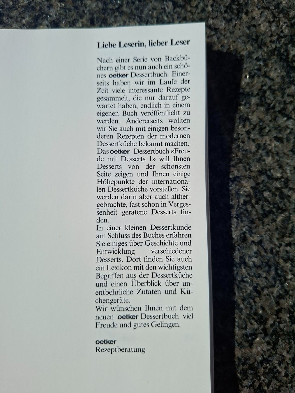 Libri: Dr. Oetker; Freude mit Desserts 1 – Usato da Boniswil venduto da Totomat-Lady2 1