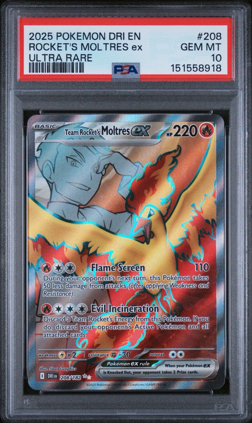 Pokémon Carte collezionabili: PSA 10 Rocket's Moltres 208/182  EN – Usato da Obergerlafingen venduto da collector-shop.ch
