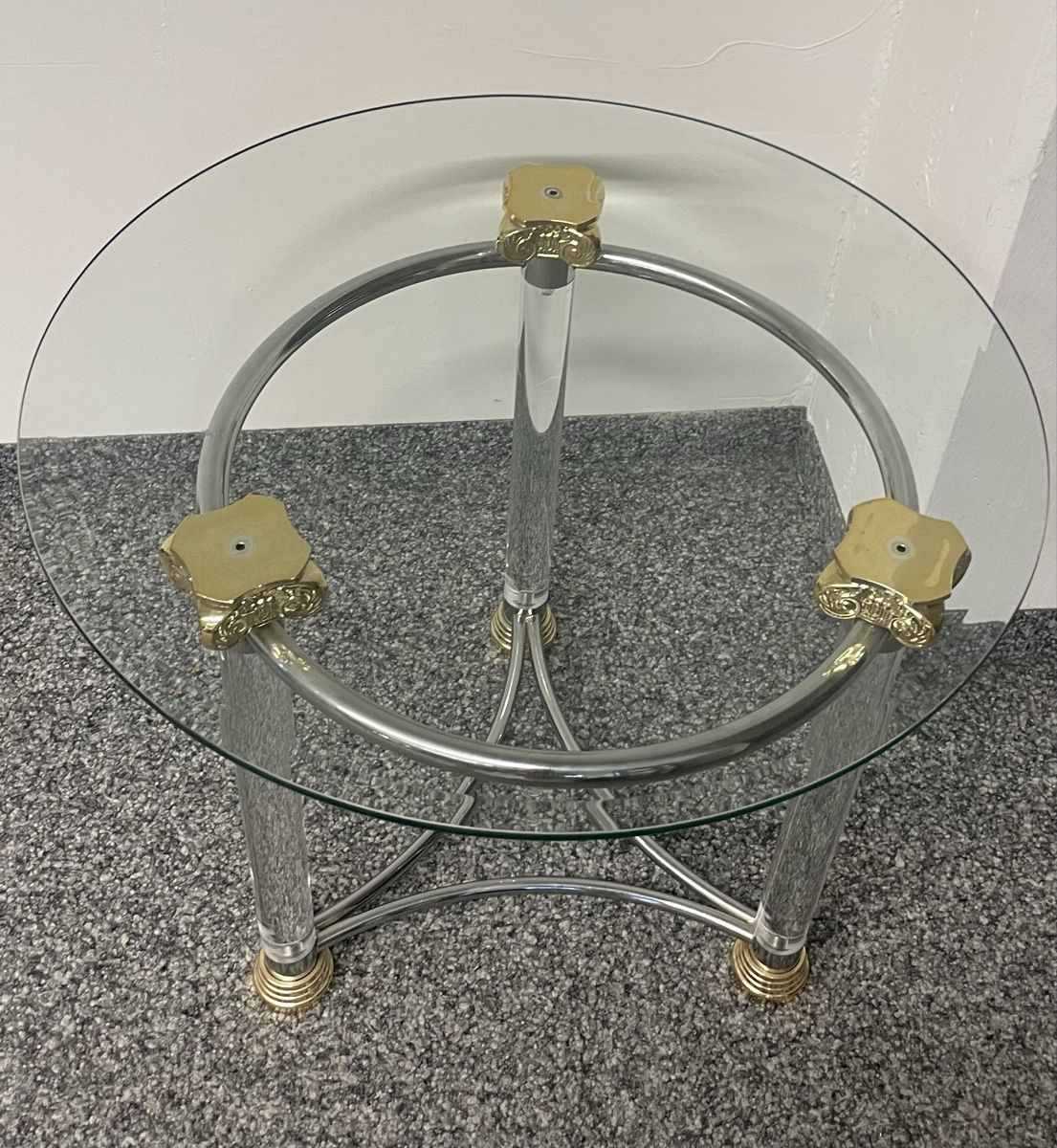 Tavoli: Tisch Glas Metall Rund Durchmesser  Höhe 50cm – Usato da Au ZH venduto da Jaggy4 3