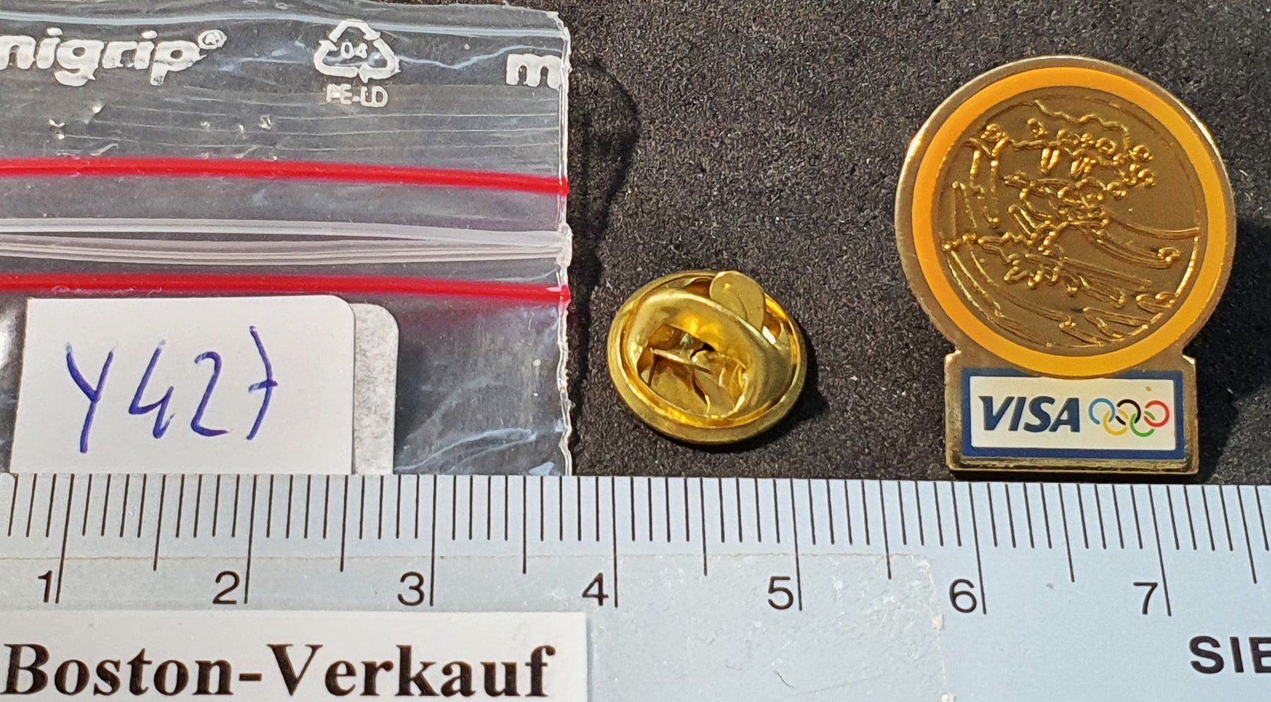Plaketten & Abzeichen: Y427 - Pin VISA Olympic Games Olympiade – Gebraucht aus Reinach BL von Boston-Verkauf 1