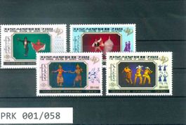 NORDKOREA 4 BRIEFMARKEN TÄNZE