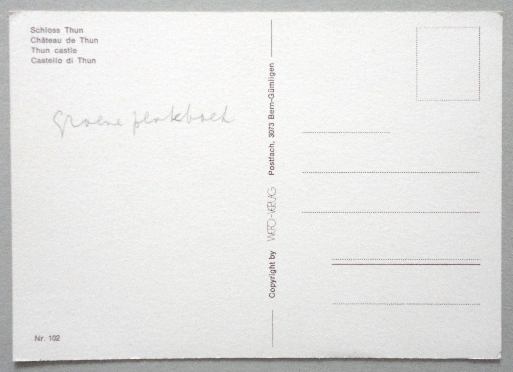 Cartoline postali: Schloss Thun – Usato da Fétigny venduto da Billy2miny 1