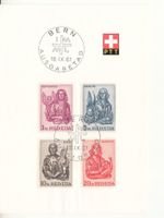 SBK 381 - 384 auf PTT-Faltblatt mit ET