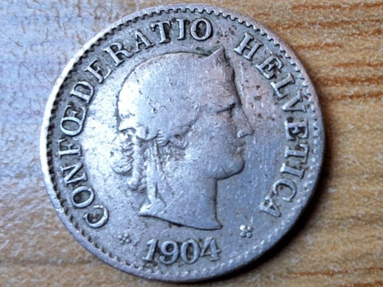 Tutti le monete: 5 Rappen 1904 - Selten! – Usato da Münchenstein venduto da purbach1 6