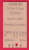 KARTON BILLETT, THALWIL(SBB) - OBERALBIS, 2.KLASSE, EINFACH