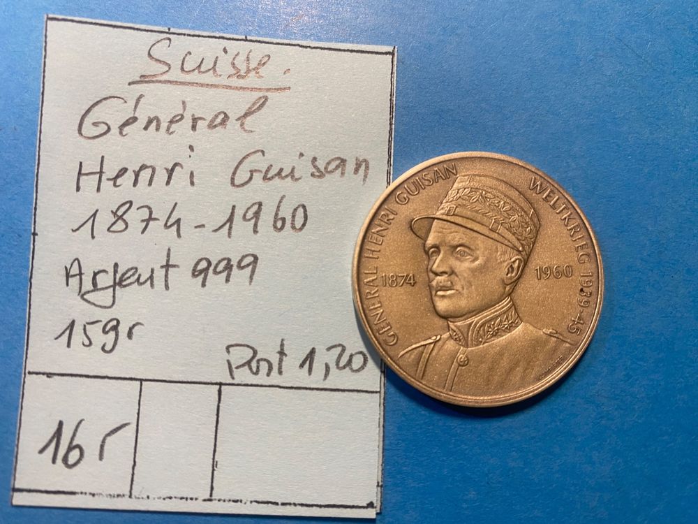 SUISSE GENERAL HENRI GUISAN 18741960 ( argent 999 ) Kaufen auf Ricardo