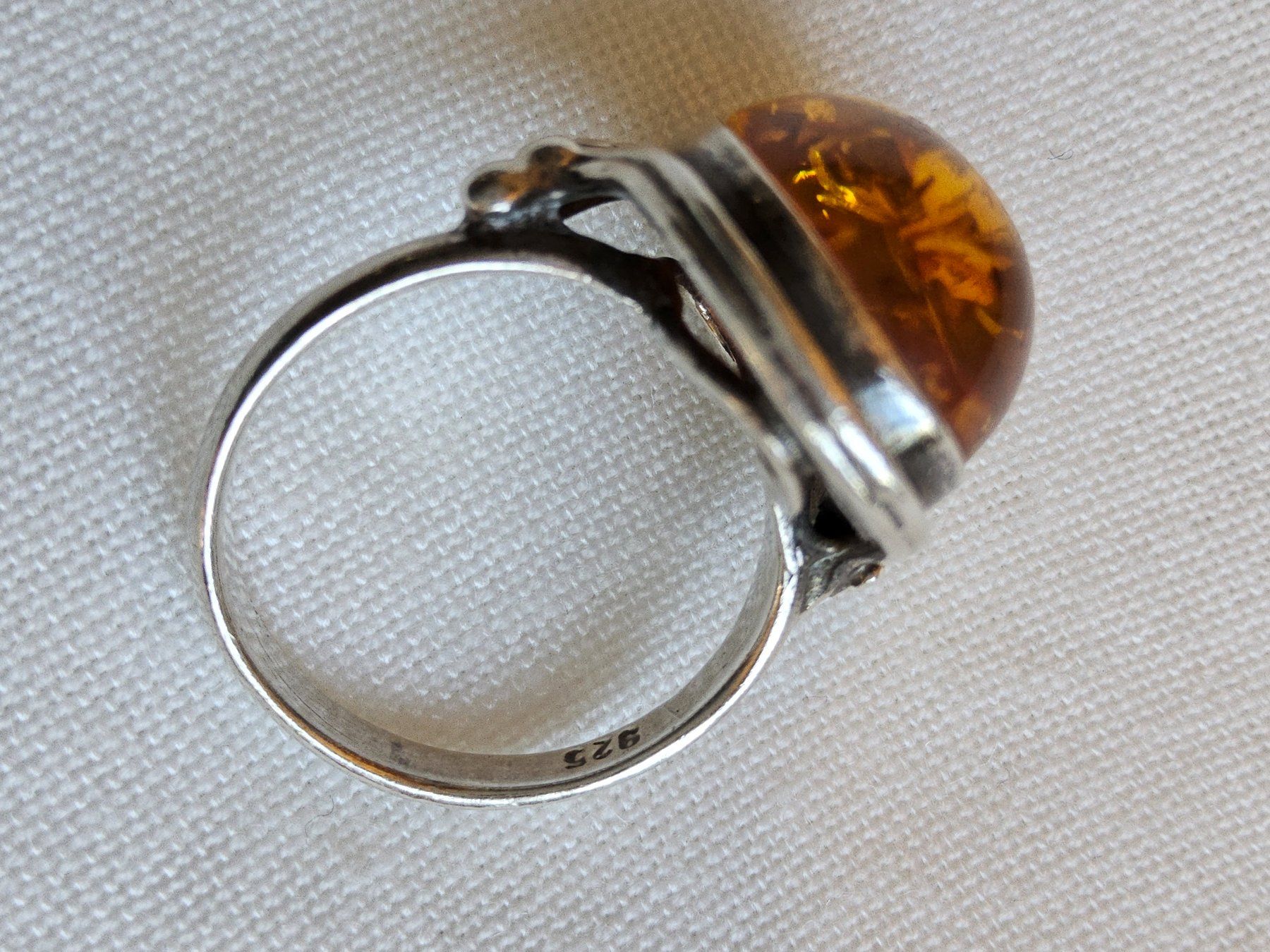 Anelli: Top luxuriöser Sterling Silber Bernstein Ring, Grösse 51 – Usato da Zürich venduto da helsan 3