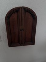 Schlüsselkasten Holz mit Spiegel und Haken rustikal
