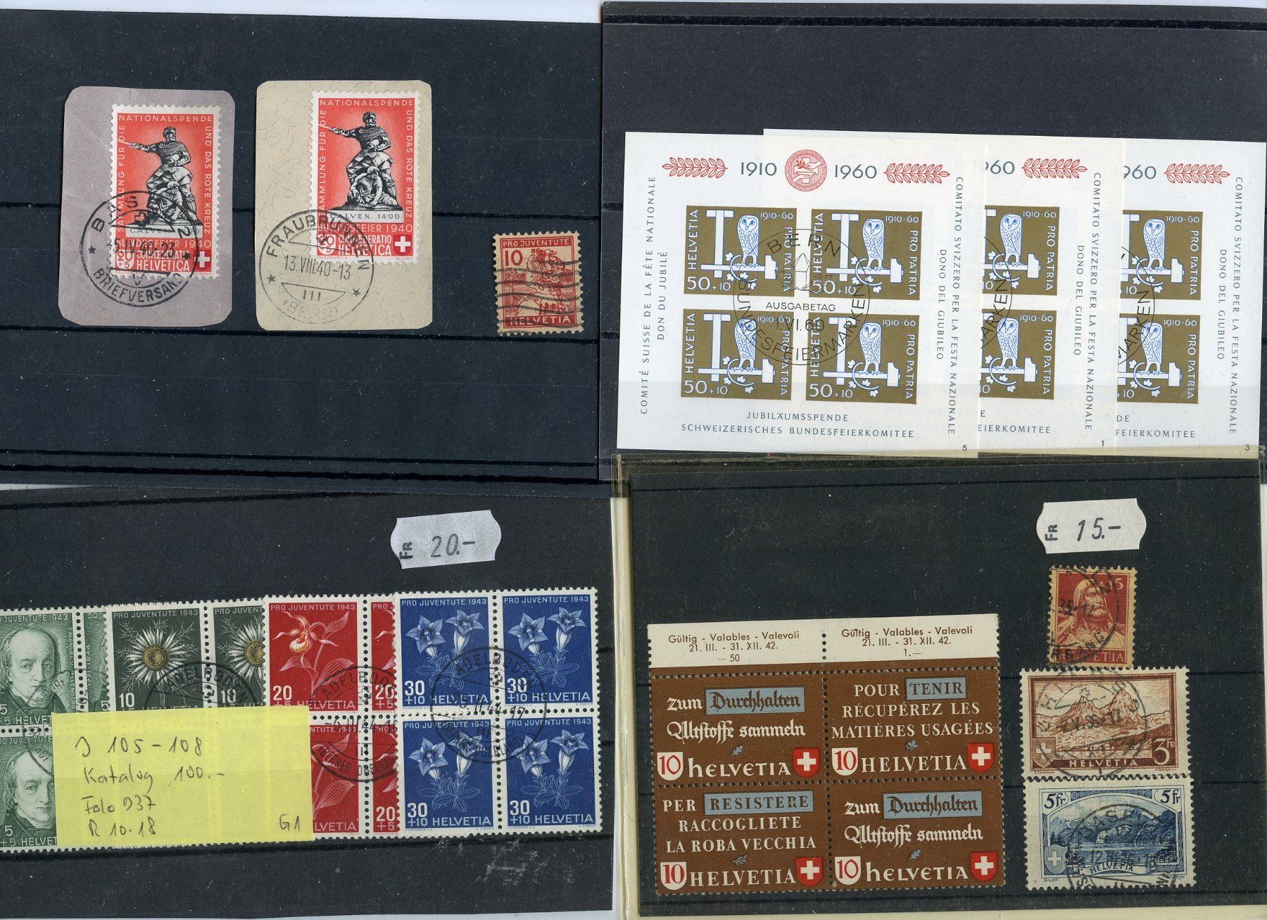 Tutti i francobolli: 1 Posten Schweizer Marken - Katalog CHF 850.-- – Usato da Steffisburg venduto da Sorbas 2