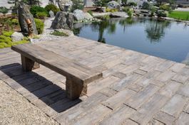 Beton-Bank 200 cm mit Holzstruktur Ausverkauf