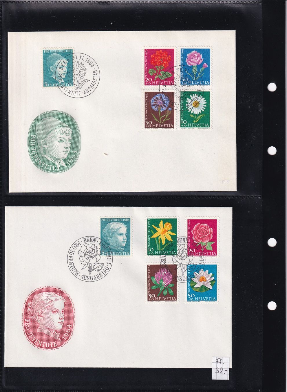 Alle Briefmarken: Sammlung FDC Pro Juventute 1954-2001 SBK 570.- – Gebraucht aus Rossa von becky05 5