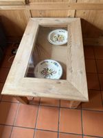 Couchtisch Holz mit Glasplatte leicht gebraucht