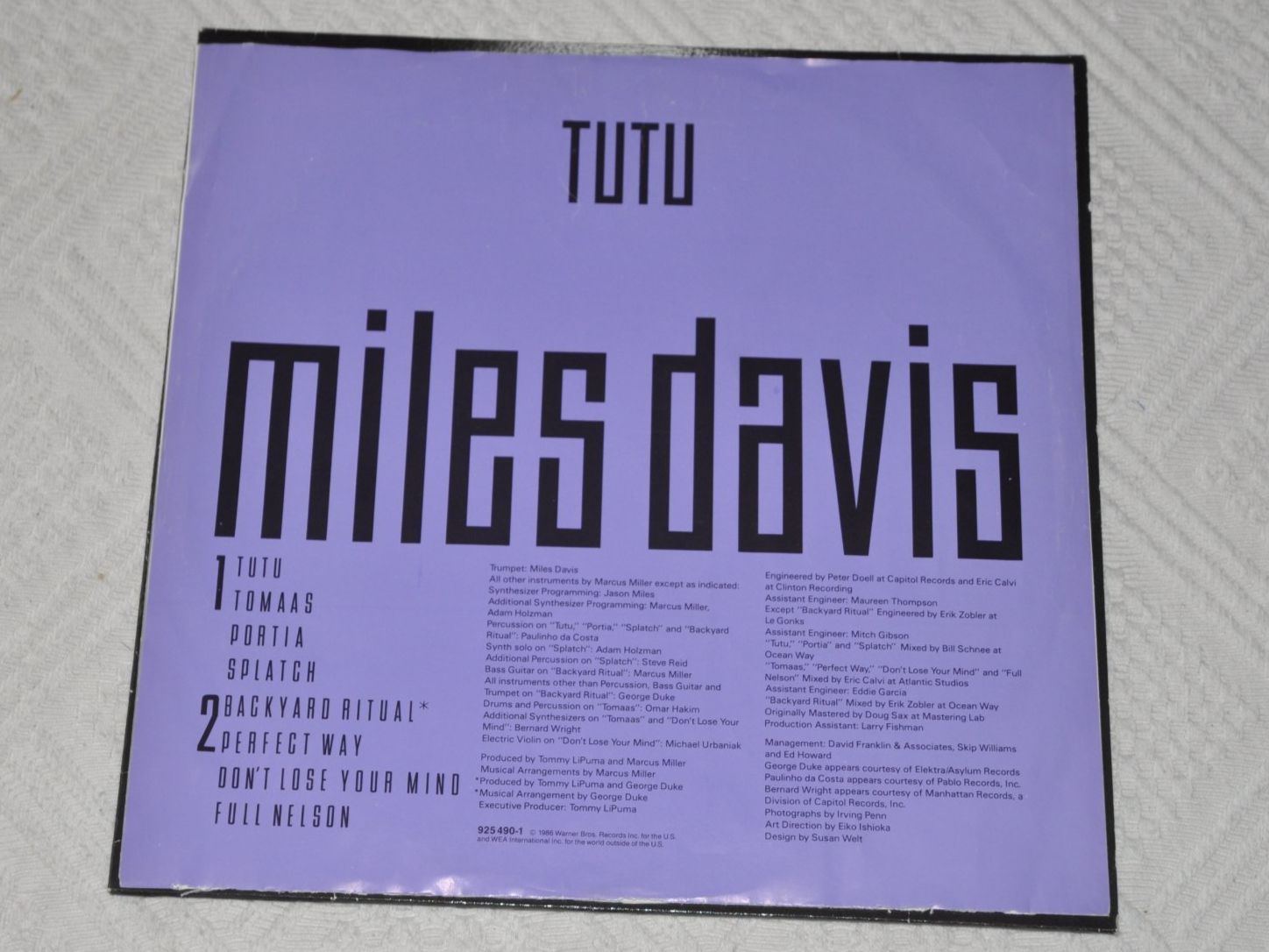 Schallplatten: LP Miles Davis - Tutu – Gebraucht aus Boll von Theodora15 3