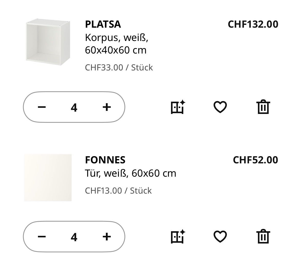 Ikea Armadi: PLATSA Schrank 4 x (60x60x42) – Usato da Bern venduto da JoMM 5