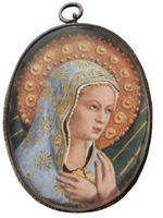 Medaillon antik sakral Jungfrau Maria