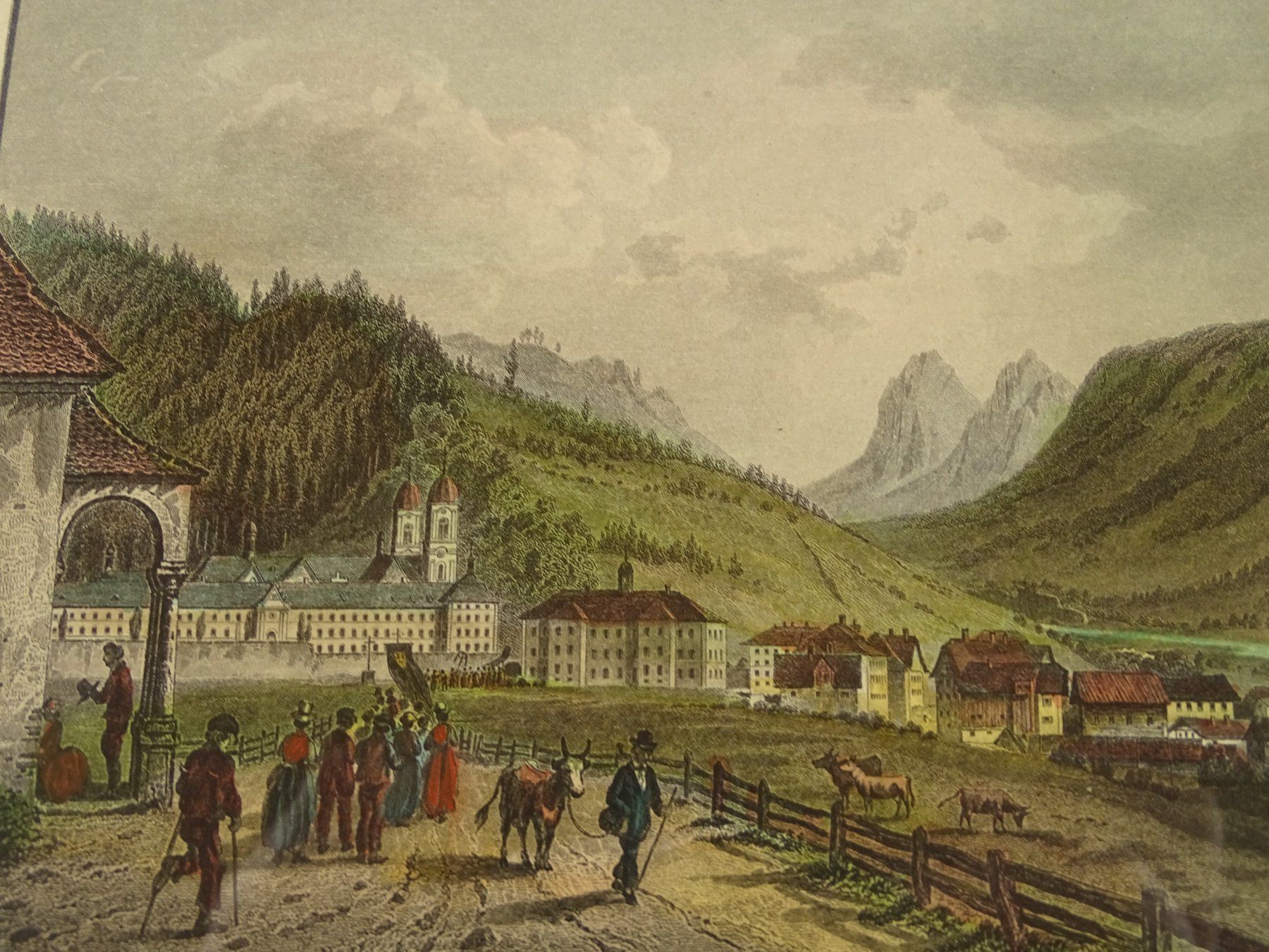 Incisioni: EINSIEDELN, STAHLSTICH UM 1865 – Usato da Grüningen venduto da Kartensammler 3